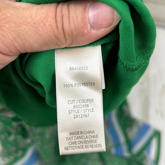 Max Studio womens extra small Georgette Sleeveless Maxi Dress Green Peony new - Picture 6 of 6